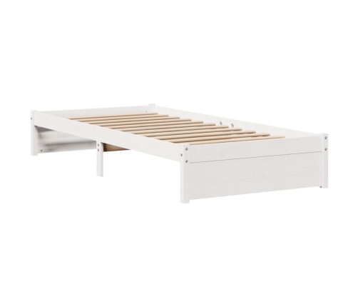 Estructura de cama con cabecero sin colchón blanco 90x190 cm