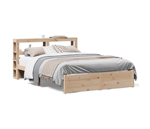 Estructura de cama con cabecero madera maciza pino 120x190 cm