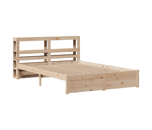 Estructura de cama con cabecero madera maciza pino 120x190 cm