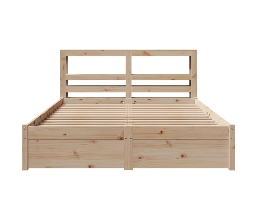 Estructura de cama con cabecero madera maciza pino 120x190 cm