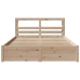 Estructura de cama con cabecero madera maciza pino 120x190 cm