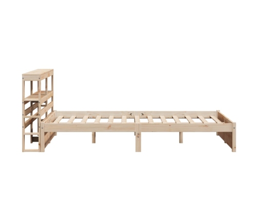 Estructura de cama con cabecero madera maciza pino 120x190 cm