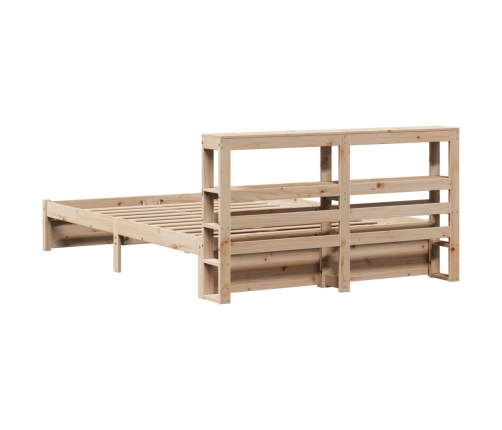 Estructura de cama con cabecero madera maciza pino 120x190 cm