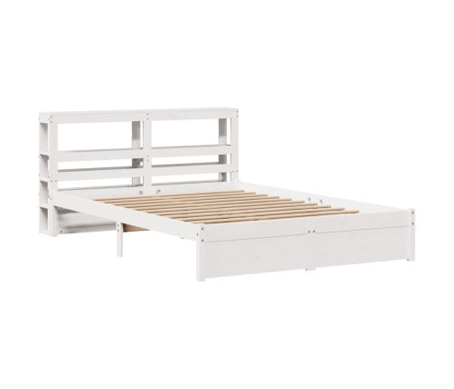 Estructura de cama con cabecero madera pino blanco 120x190 cm