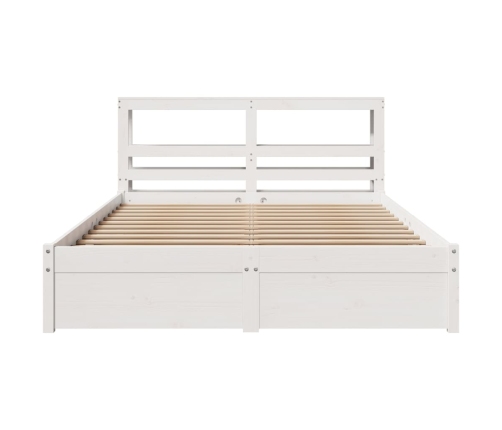 Estructura de cama con cabecero madera pino blanco 120x190 cm