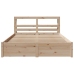 Estructura de cama con cabecero madera maciza pino 135x190 cm