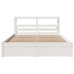 Estructura de cama con cabecero madera pino blanco 135x190 cm