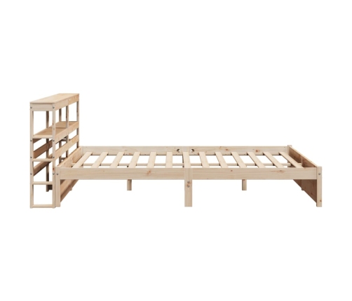 Estructura de cama con cabecero madera maciza de pino 200x200cm