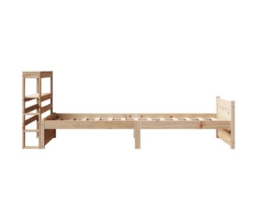 Estructura de cama con cabecero madera maciza pino 75x190 cm