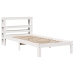 Estructura de cama con cabecero madera pino blanco 75x190 cm