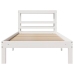 Estructura de cama con cabecero madera pino blanco 75x190 cm