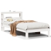 Estructura de cama con cabecero madera pino blanco 75x190 cm