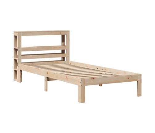 Estructura de cama con cabecero madera maciza pino 90x190 cm