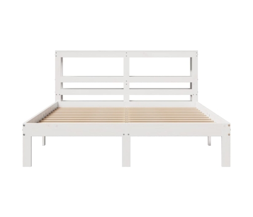 Estructura de cama con cabecero madera pino blanco 120x190 cm