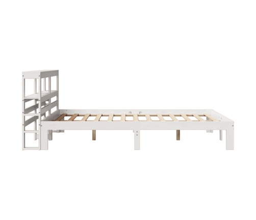 Estructura de cama con cabecero madera pino blanco 120x190 cm