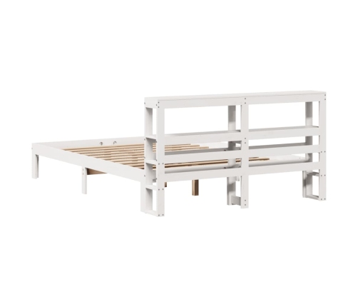 Estructura de cama con cabecero madera pino blanco 120x190 cm