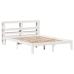 Estructura de cama con cabecero madera pino blanco 135x190 cm