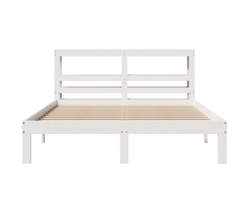 Estructura de cama con cabecero sin colchón blanco 140x190 cm