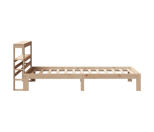 Estructura de cama con cabecero madera maciza de pino 90x200 cm