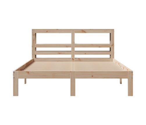 Estructura de cama con cabecero madera maciza pino 120x200 cm