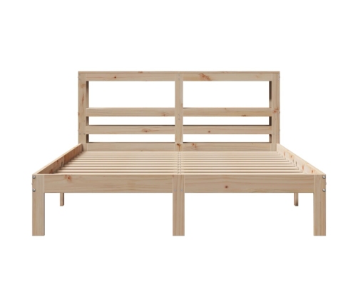 Estructura de cama con cabecero madera maciza pino 140x200 cm