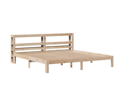 Estructura de cama con cabecero madera maciza pino 180x200 cm