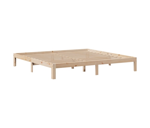 Estructura de cama con cabecero madera maciza pino 180x200 cm