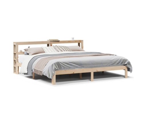 Estructura de cama con cabecero madera maciza pino 180x200 cm