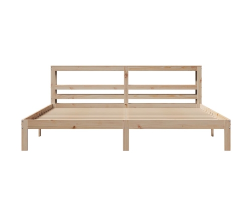 Estructura de cama con cabecero madera maciza de pino 200x200cm