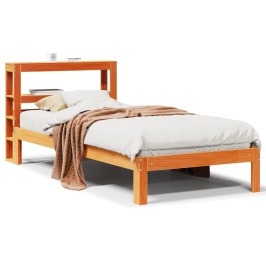 Estructura de cama sin colchón madera maciza marrón 75x190 cm