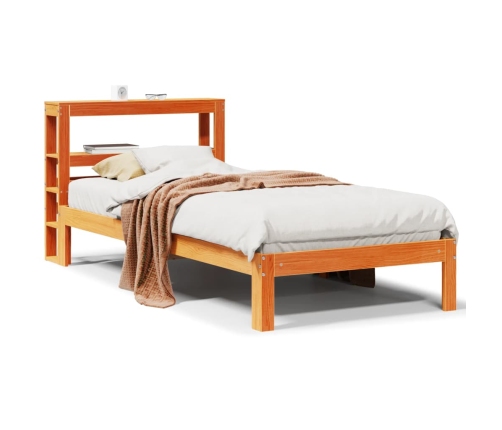 Estructura de cama sin colchón madera maciza marrón 75x190 cm