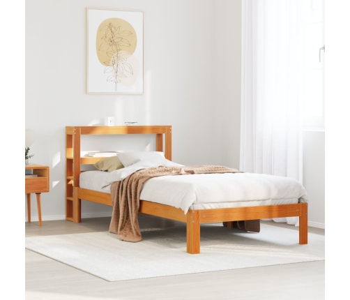 Estructura de cama sin colchón madera de pino marrón 90x200 cm
