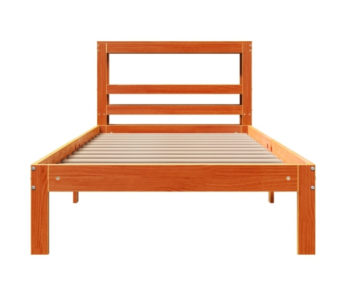 Estructura de cama sin colchón madera de pino marrón 90x200 cm