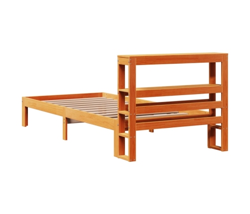Estructura de cama sin colchón madera de pino marrón 90x200 cm