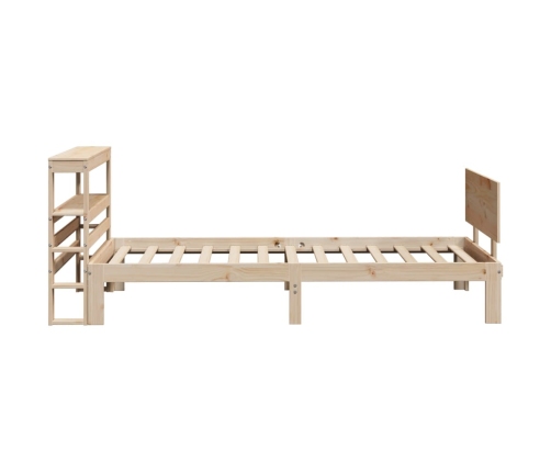 Estructura de cama con cabecero madera maciza pino 75x190 cm