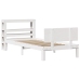 Estructura de cama con cabecero madera pino blanco 75x190 cm