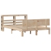 Estructura de cama con cabecero madera maciza pino 120x190 cm