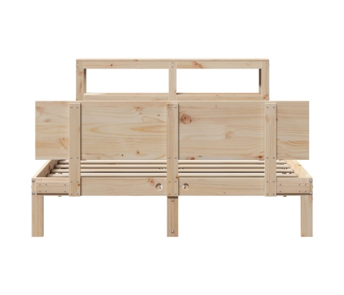 Estructura de cama con cabecero madera maciza pino 120x190 cm