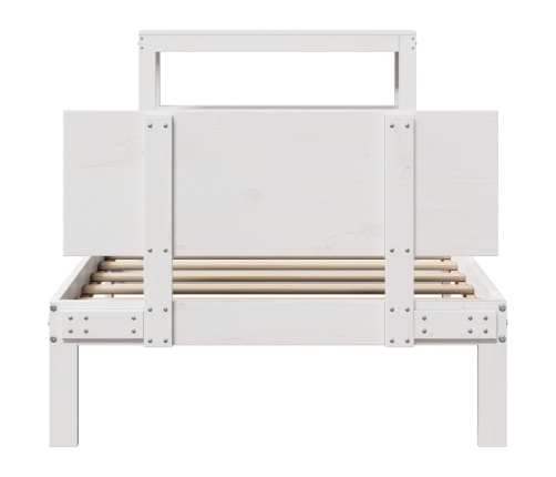 Estructura de cama con cabecero sin colchón blanco 100x200 cm