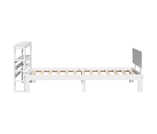 Estructura de cama con cabecero sin colchón blanco 100x200 cm