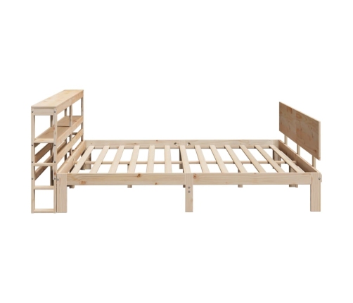 Estructura de cama con cabecero madera maciza pino 180x200 cm