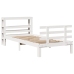 Estructura de cama con cabecero madera pino blanco 75x190 cm