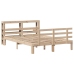 Estructura de cama con cabecero madera maciza pino 135x190 cm