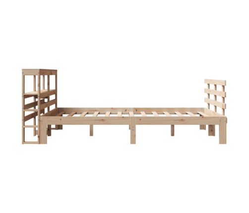 Estructura de cama con cabecero madera maciza pino 135x190 cm