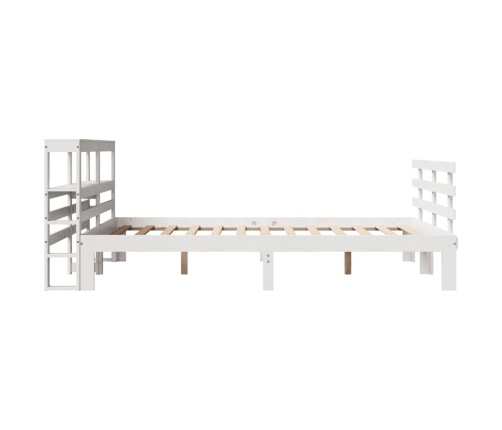 Estructura de cama con cabecero madera pino blanco 135x190 cm