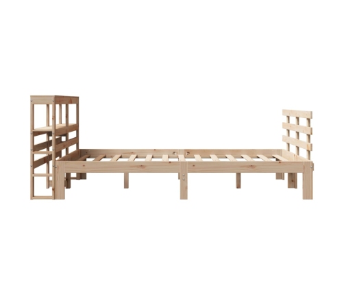 Estructura de cama con cabecero madera maciza pino 140x200 cm