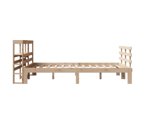 Estructura de cama con cabecero madera maciza pino 160x200 cm