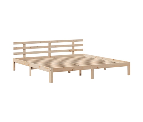 Estructura de cama con cabecero madera maciza pino 180x200 cm