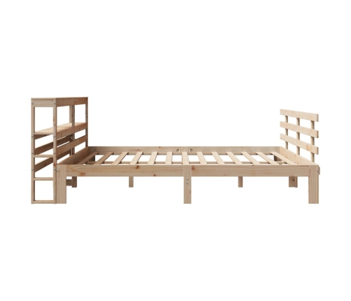 Estructura de cama con cabecero madera maciza pino 180x200 cm