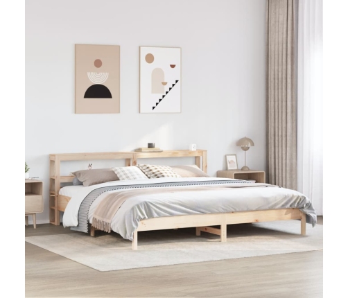 Estructura de cama sin colchón madera maciza de pino 200x200 cm